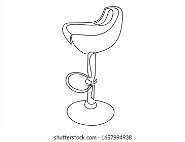 one line drawing of isolated vector object - modern chair