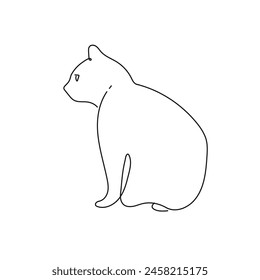 Eine Strichzeichnung von isolierten Vektorgrafik Objekt - Katze. Vektorillustration