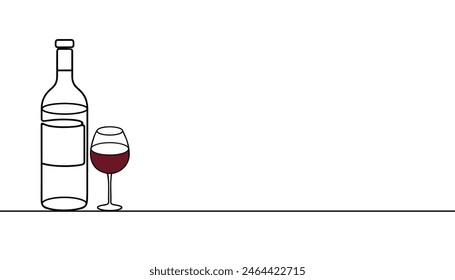 one line drawing of isolated vector wine