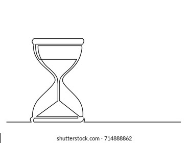 one line drawing of isolated vector object - hourglass