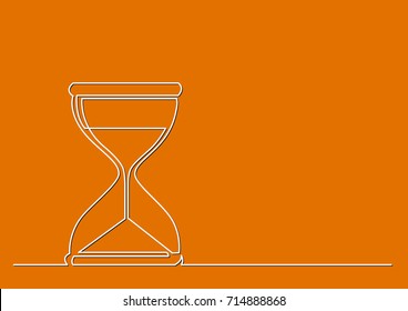 one line drawing of isolated vector object - hourglass
