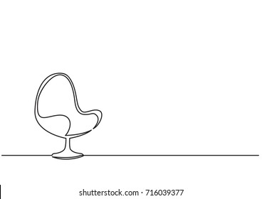 one line drawing of isolated vector object - modern chair