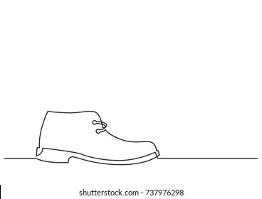 one line drawing isolated vector object    shoe