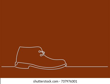 one line drawing of isolated vector object - shoe