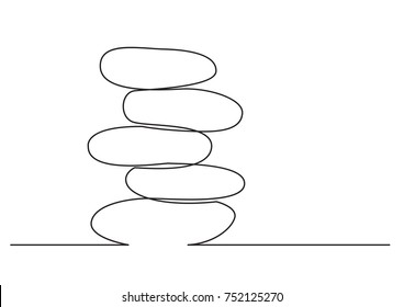 desenho de uma linha de objeto vetorial isolado - balanceamento de rocha