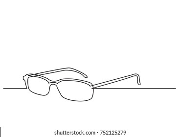 One Line Drawing Of Isolated Vector Object - Eye Glasses