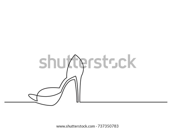 one line drawing of isolated vector object - high\
heel shoe