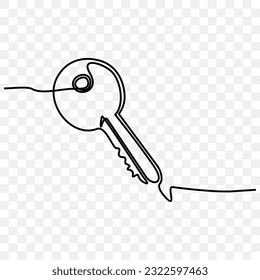 One line drawing of key sign object minimalism 