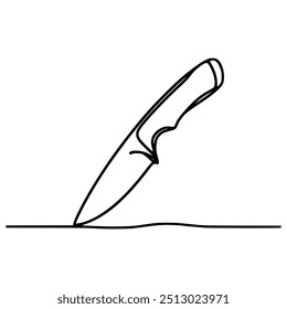 Diseño de Plantilla de Ilustración vectorial de cuchillo de cocina de dibujo de una línea
