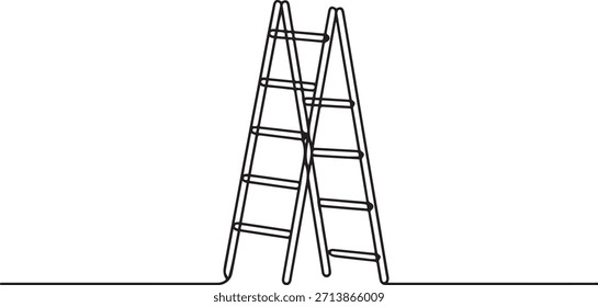 Um desenho de linha de uma escada. Um desenho de ícone de linha com fundo branco
