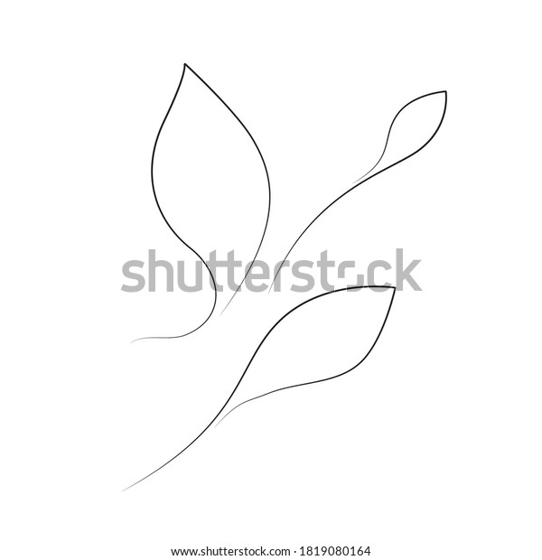 One\
Line Drawing Leaf. Minimal One Line Drawing Tree Leaves in Sketch\
Art Style, Continuous Line Draw Vector\
Illustration