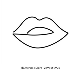 Labios de dibujo de una línea Labios elegantes Vector de labios Abstractas minimalistas Logo para la marca