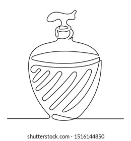 One line drawing. Liquid soap in pump bottle. Hand drawn continuous line design for simple logo, icon or emblem. Editable stroke.