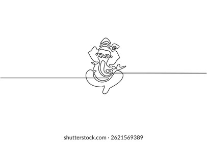 One Line Drawing of Lord Ganesha