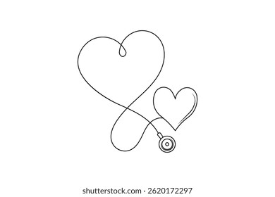 One Line drawing of love icon elegant minimalist style