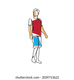 One line drawing of a man