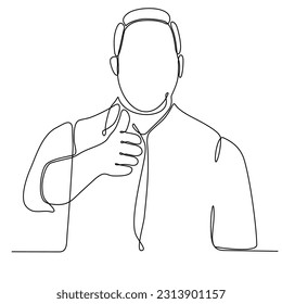 
A one line drawing man giving thumbs up thumbs up illustration vector graphic continuous line draw design