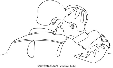 one line drawing man hugging him self vector minimalism  Single hand drawn continuous man  Vector illustration