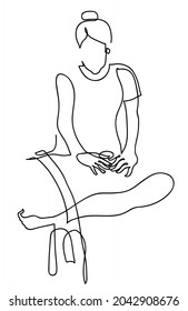 One Line Drawing Of Massage Therapist Doing Massage.
One Continuous Line Drawing Of Female Body In The Spa