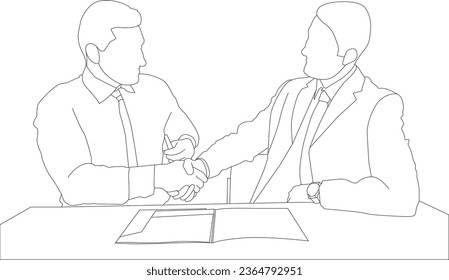 one line drawing men team work