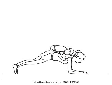 one line drawing of mom doing pushups with her baby on her back