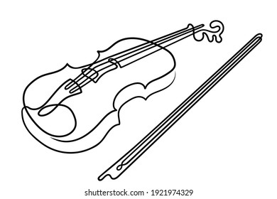 Violin one line Images, Stock Photos & Vectors | Shutterstock