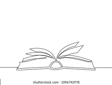 One Line Drawing Open Book On Stock Vector (royalty Free) 1096742978 