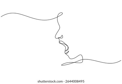One line drawing open mouth human vector illustration template design, Open human oral cavity when examined by a doctor line drawing on white isolated background.