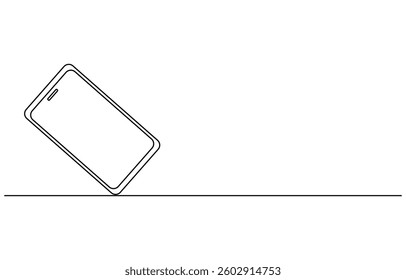 one line drawing phone icon
