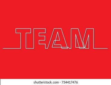 one line drawing of phrase - team