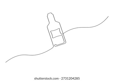 One line drawing of a plastic bottle minimalist outline vector art
