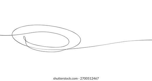 Un dibujo de línea de una placa. Ilustración de línea continua mínima para cocina, restaurante y diseño de vajilla.