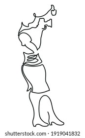 One line drawing of professional female photographer
One continuous line drawing of photo-journalist composing her shot and having thumb up and taking pictures.