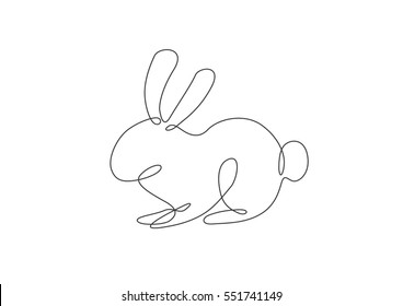 One Line Drawing Of A Rabbit