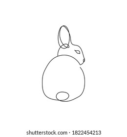 Ein zeilentaubendes Kaninchen. Logo-Design des Pet-Shops Bearbeitbare Zeile. Bunny Hand gezeichnet Minimalismus Stil Vektorgrafik.