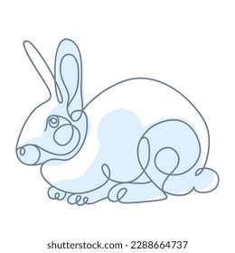 One line drawing Rabbits. Vector isolated illustration