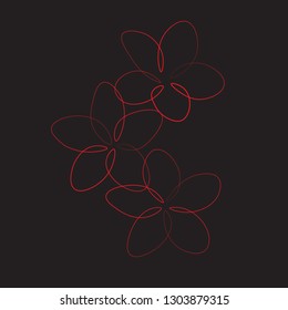 One line drawing rose flower, vector illustration