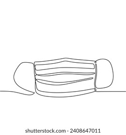Máscara facial de seguridad de dibujo de una línea. N95 industrial para protección.