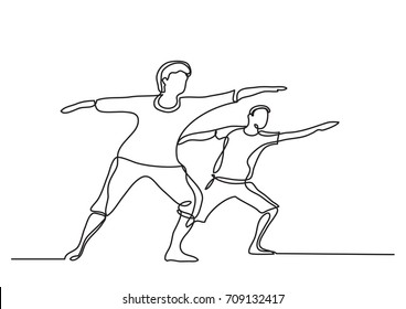 one line drawing of seniors doing exercise