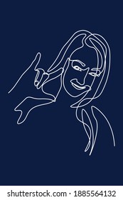 one line, drawing of set faces and hairstyle, fashion concept, woman beauty minimalist, vector illustration 