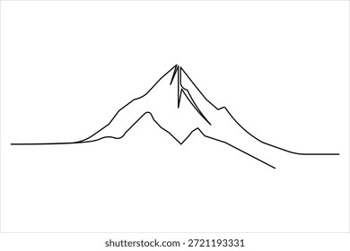 Desenho de uma linha de Sharp Mountain Peak, Vetor de arte de linha contínua minimalista