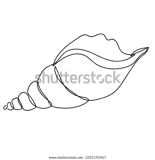 One Line Drawing Shell Art Stock Vector (Royalty Free) 2201192467 ...