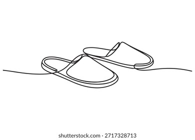Dibujo de una línea de ilustración de zapatillas simples

