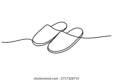 Dibujo de una línea de ilustración de zapatillas simples
