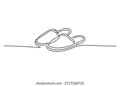 Dibujo de una línea de ilustración de zapatillas simples
