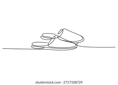 Dibujo de una línea de ilustración de zapatillas simples
