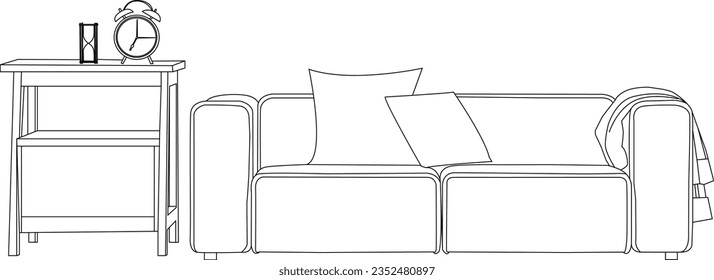 one line drawing simple sofa collection