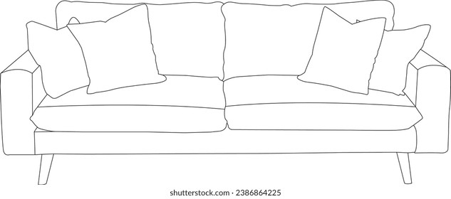 one line drawing simple sofa