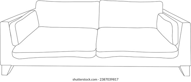 one line drawing simple sofa set