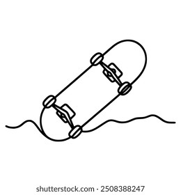 one line drawing skateboard sport vector illustration template design
